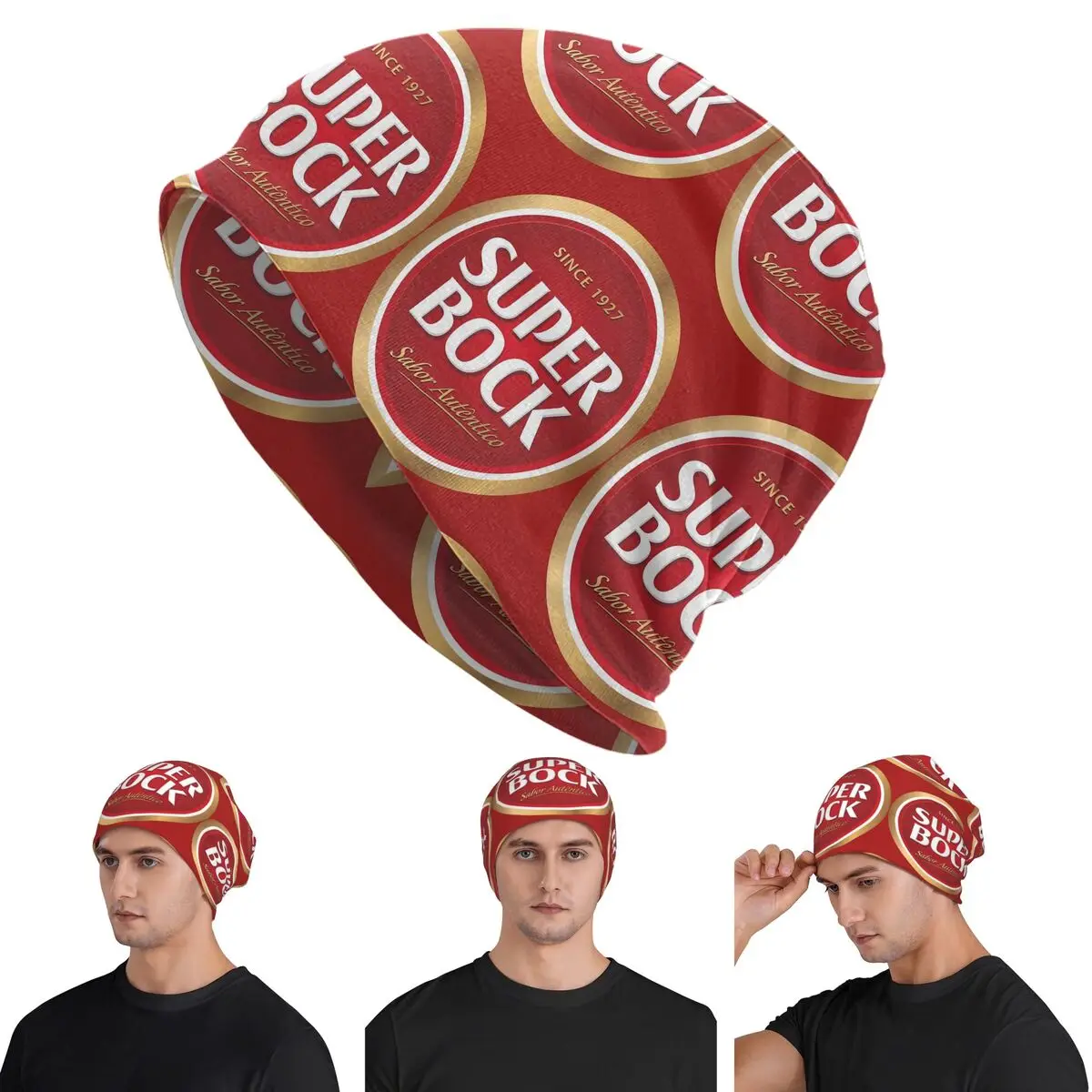 Super Bock Warm Knitted Cap Hip Hop Bonnet Hat Autumn Winter Outdoor Beanies Hats for Unisex Adult