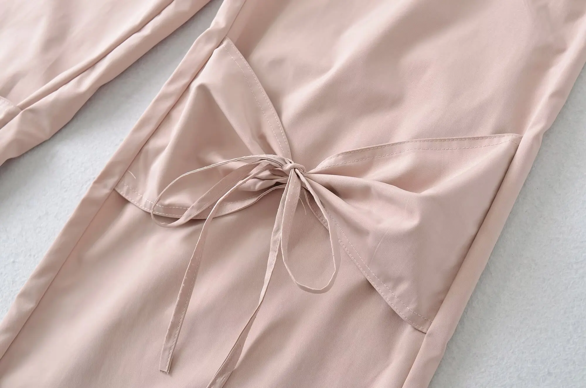 SALIENCY Luźne spodnie damskie z szerokimi nogawkami, wiązane na kokardę, w stylu casual, na wiosnę i lato, proste ogrodniczki w stylu amerykańskim hiphopowym.