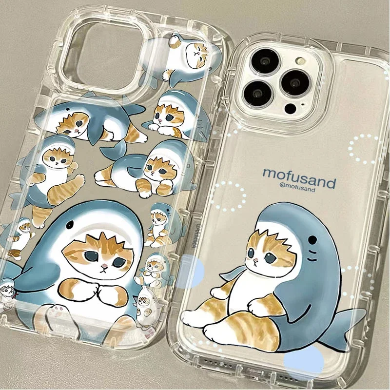 Cartoon Summer Mofusand Cat Clear Case for Xiaomi Redmi Note 13 12 Pro Plus 5G 4G 12S 11 11S 10 10S 9 9S 8 Pro 12C 10C Back Capa