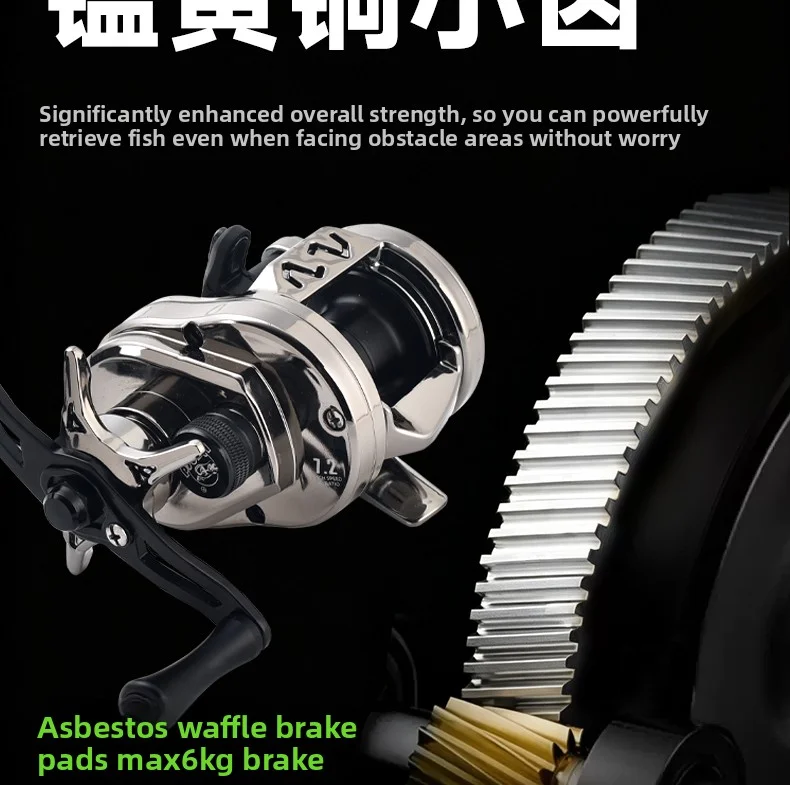 Lizard Fishing DEMON DC Gun-Smoke Color Baitcasting-Rolle Elektronische Bremse Anti-Backlash Leichte Vielseitige Angelrolle – Detail 13