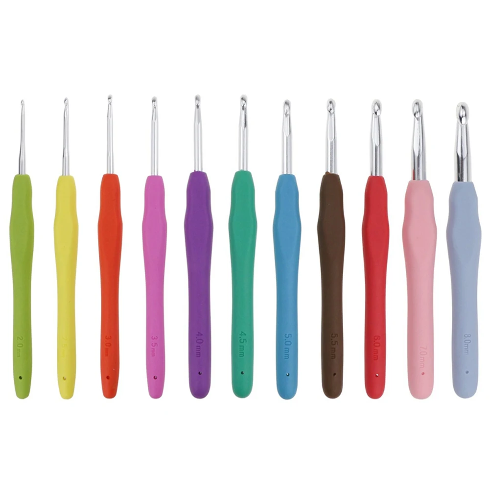 Aluminum Ergonomic Crochet Hooks Knitting Needles Set DIY Sewing Weave Accessory