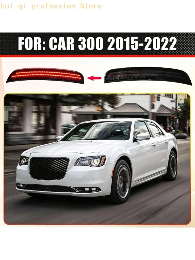 Front Bumper Light Assembly Set for 300 2015-2022 D0854, Smoked Corner Lamp Pair for Bumper Update Needs and Repair Pair