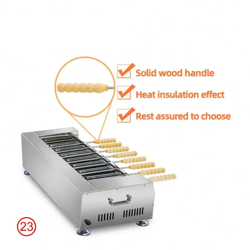굴뚝빵 커터 베이킹 기계 8개 스테인리스 스틸 롤러 쿠르토스 칼라치 오븐 전기 5.4KW 아이스크림 빵 콘 메이커 커터