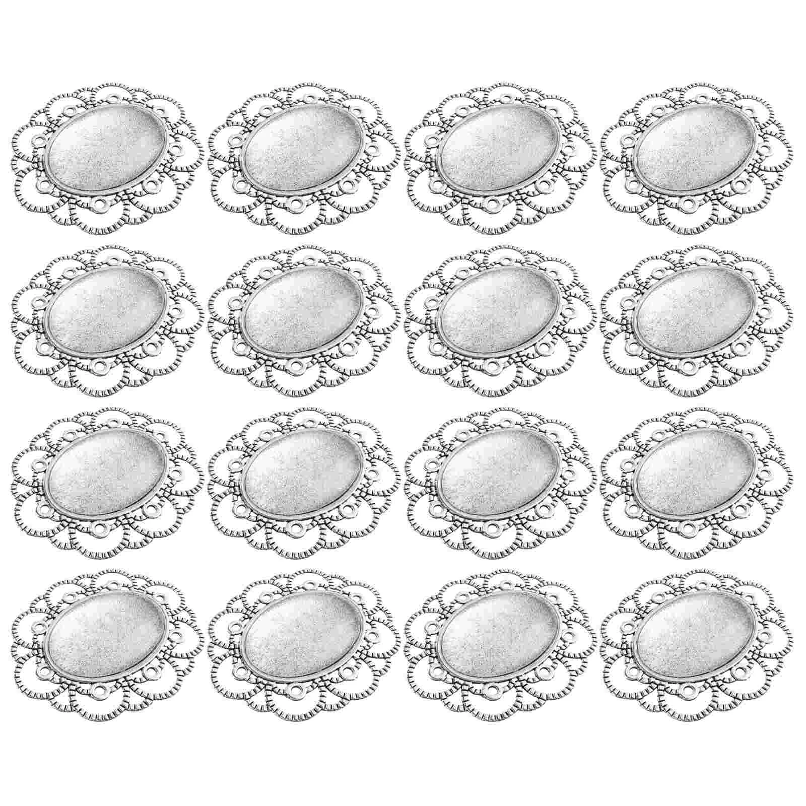 

30 Pcs DIY Vintage Charms Round Blank Bezel Brooch Holder Blanks Making Pin Badges Jewelry Tray