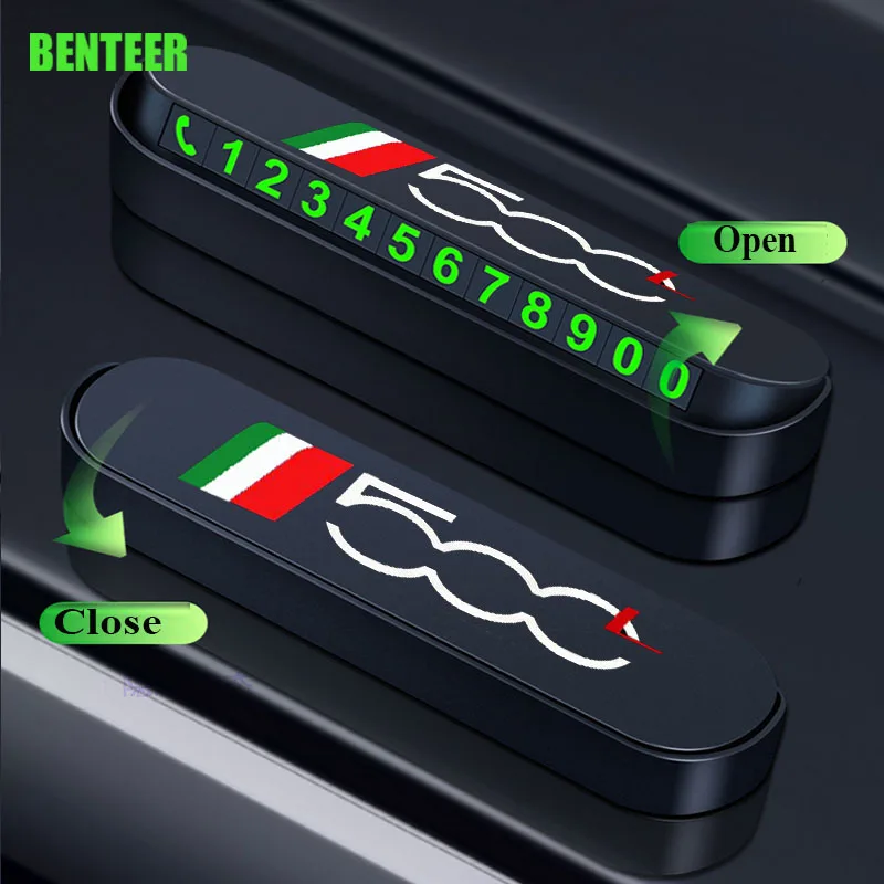 Plastic Car Parking Phone Number Card For Fiat 500 500X 500L Auto Accessories