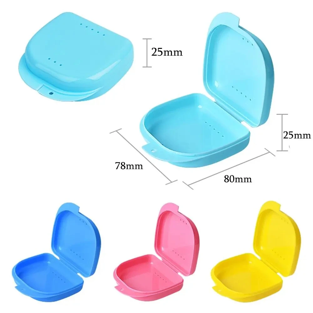 Funda protectora para Dentaduras postizas, protector bucal de Ortodoncia con orificios de ventilación, caja de plástico, 50 piezas