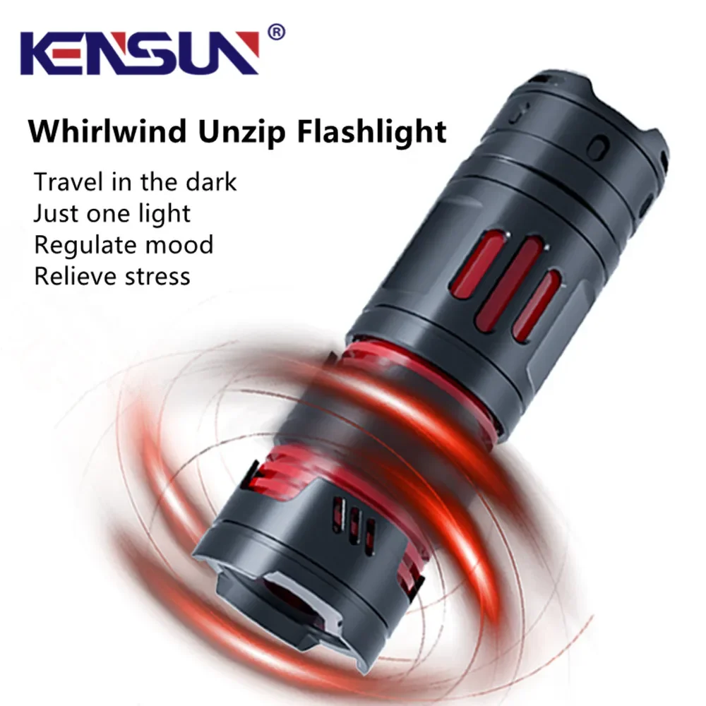 

Creative EDC LED Flashlight - Type-C Rechargeable with Fidget Spinner for Camping