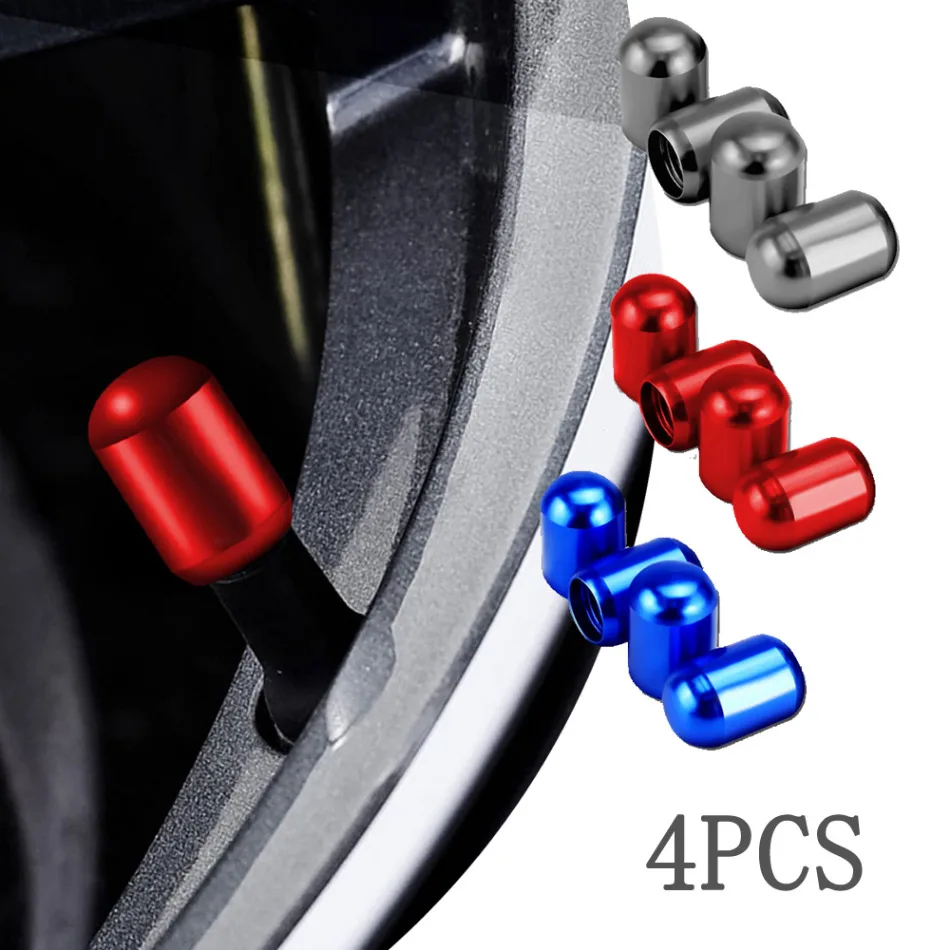 

4Pcs Car Tyre Valve Dust Covers Universal Car Wheel Tire Valve Stem Caps Aluminum Auto Trucks Motorbike Bicycle Accessoires