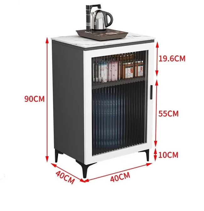 

Light luxury rock slab living room dining side tea cabinet water dispenser kitchen storage kettle tea bar machine coffee cabinet