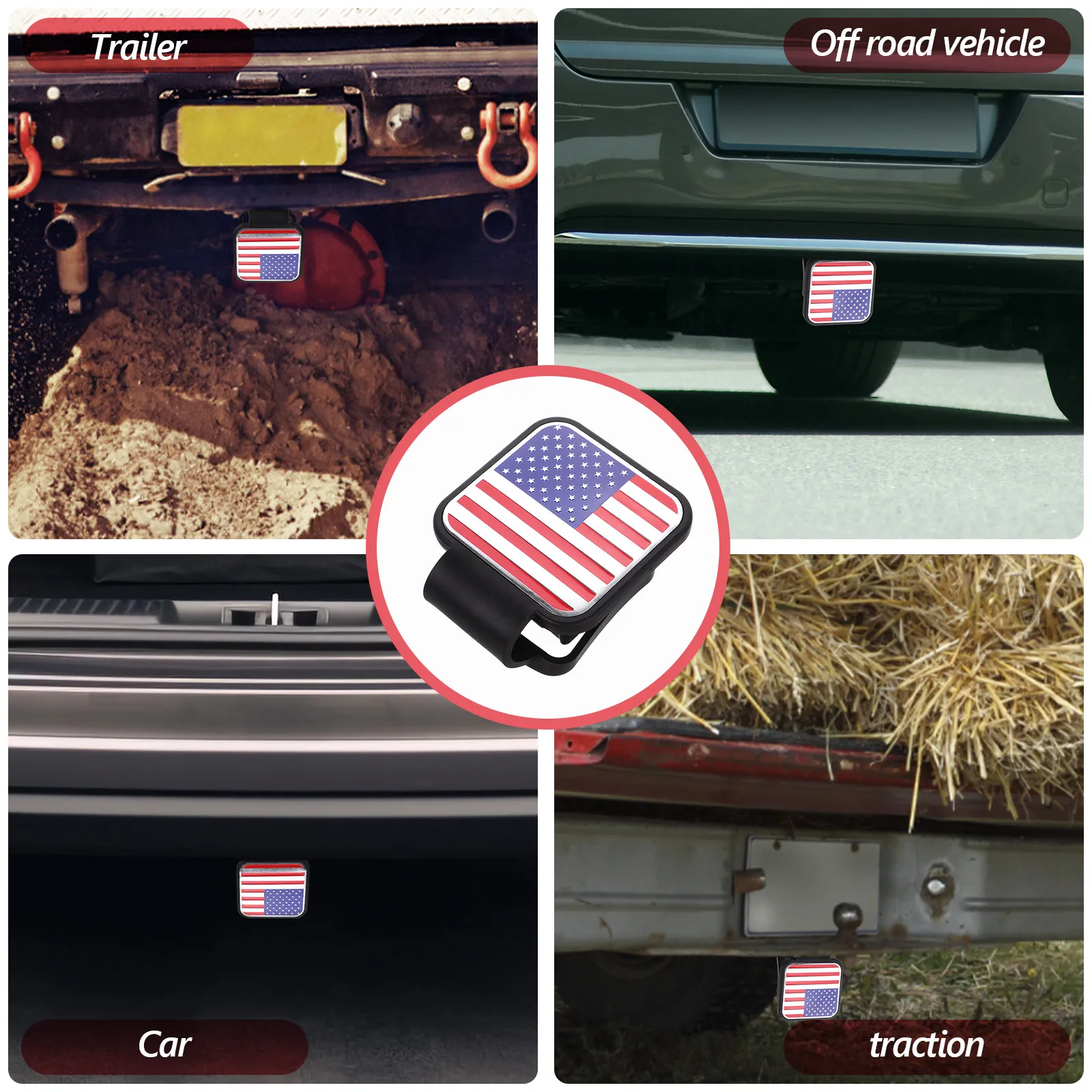 Tow Hitch Rubber Cover Offroad Trailer Hitch Protective Cover Trailer Hook Dust Plug Pipe Plug Tow Protector Auto Accessories - view 5