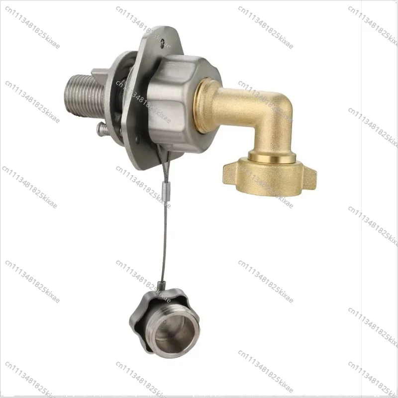 For 1 Set/Material: Metal RV Urban Water Inlet with Check Valve, 90 ° Solid