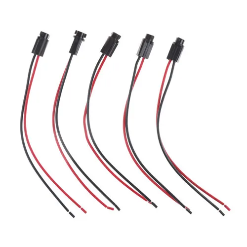 5PCS Wired T5 Lamp Base, Car Dashboard Gauge LED Bulb Socket Holder