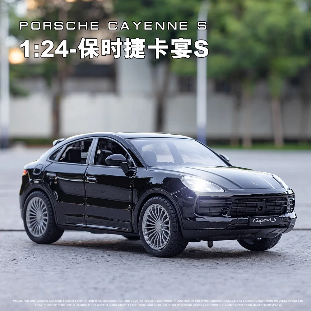 1:24 Porsche Cayenne S Turbo SUV Alloy Car Model Diecasts Metal Toy Car Model Simulation Sound Light Collection Kids Gift