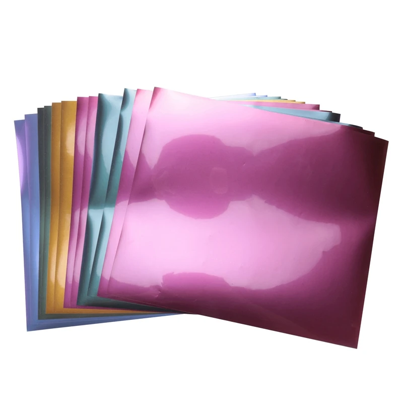 Heat Transfer Vinyl, 12 Pack Iron On Vinyl Sheets, 6 Assorted Gradient Change Colors PU HTV Vinyl For Heat Vinyl Design