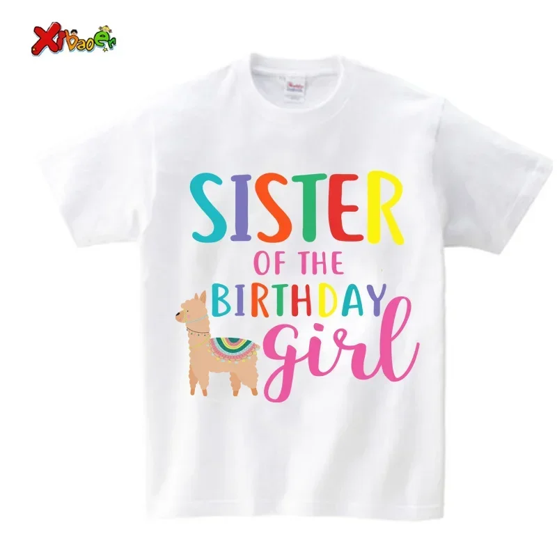 Family T Shirt Mom and Daughter Matching Clothes Shirts Family Matching T-Shirt Tees Custom Name Outfit Matching Alpaca T Shirts