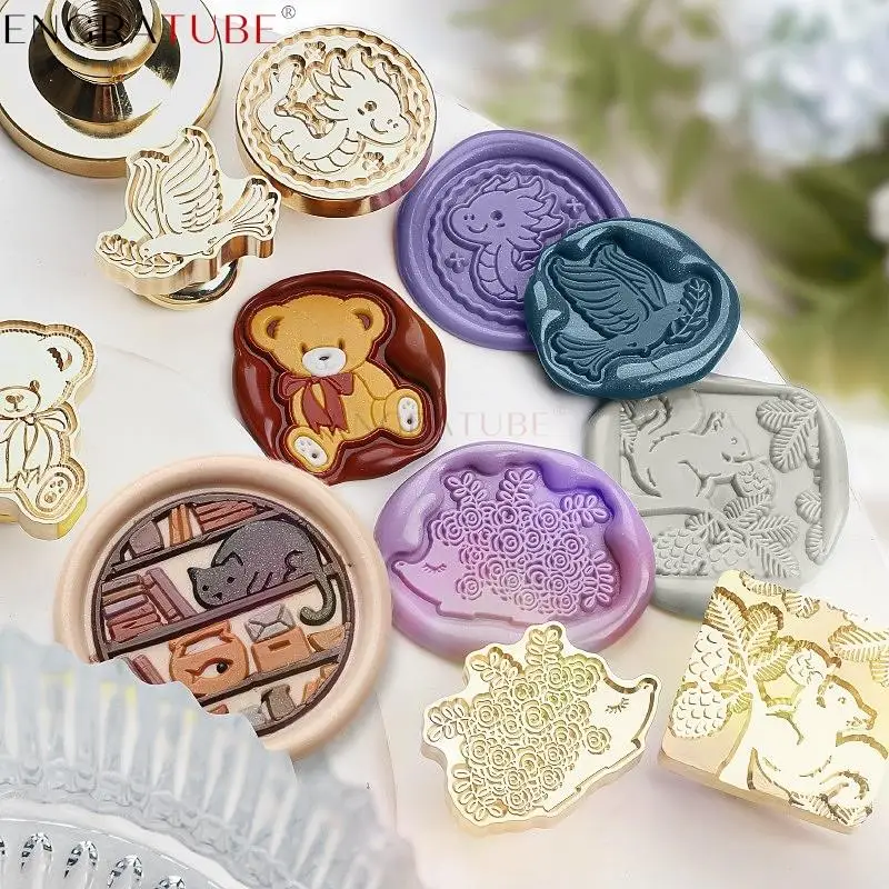 Wax Seal Stamp Fantasy Cute Animal Bear Hedgehog Eagle Squirrel Cat For Cards Envelopes Gift Wrapping Invitations Scrapbooking