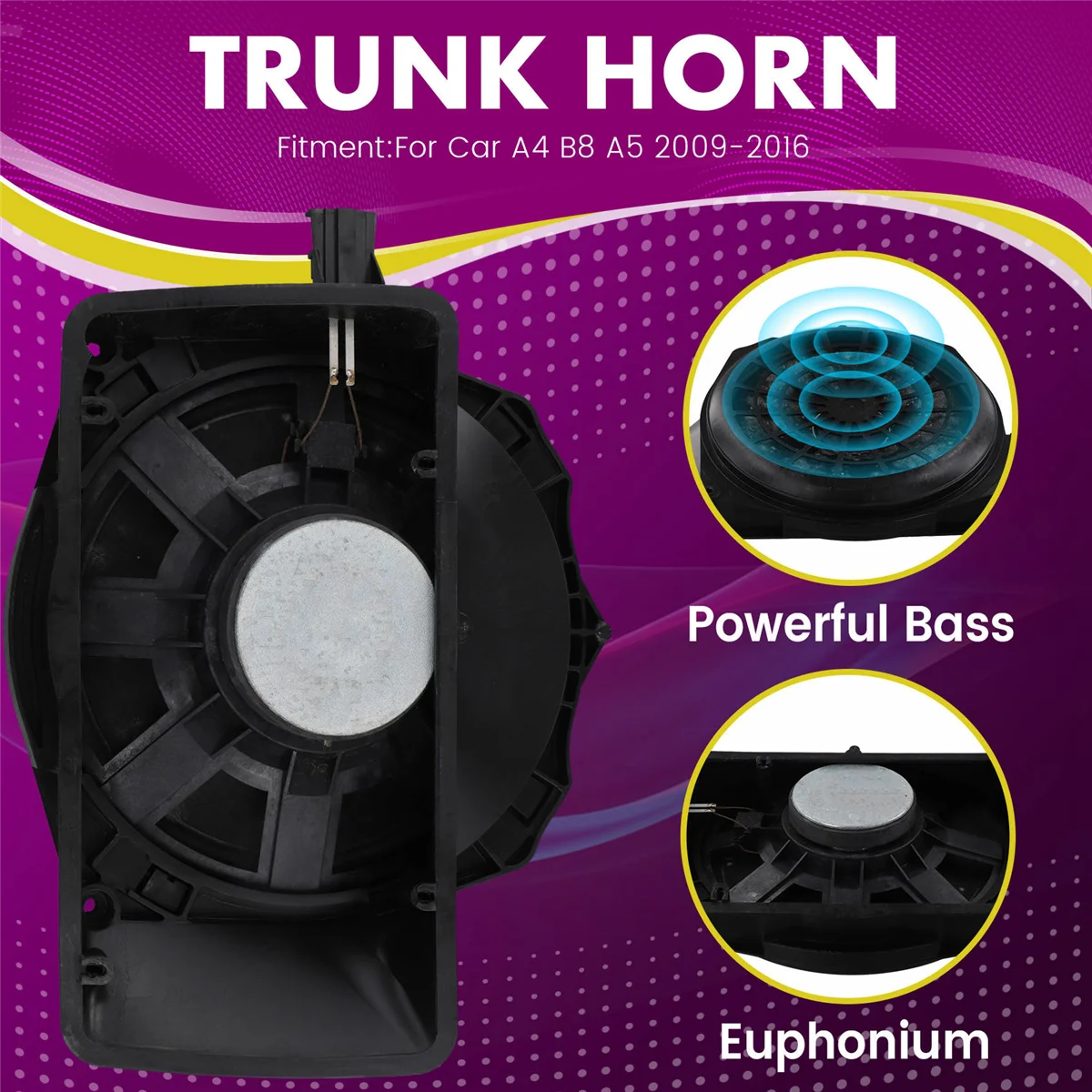 8T 0035412   Porta-malas traseiro do carro woofer alto-falante médio tweeter baixo trompete acessórios para a4 b8 a5 2009-2016