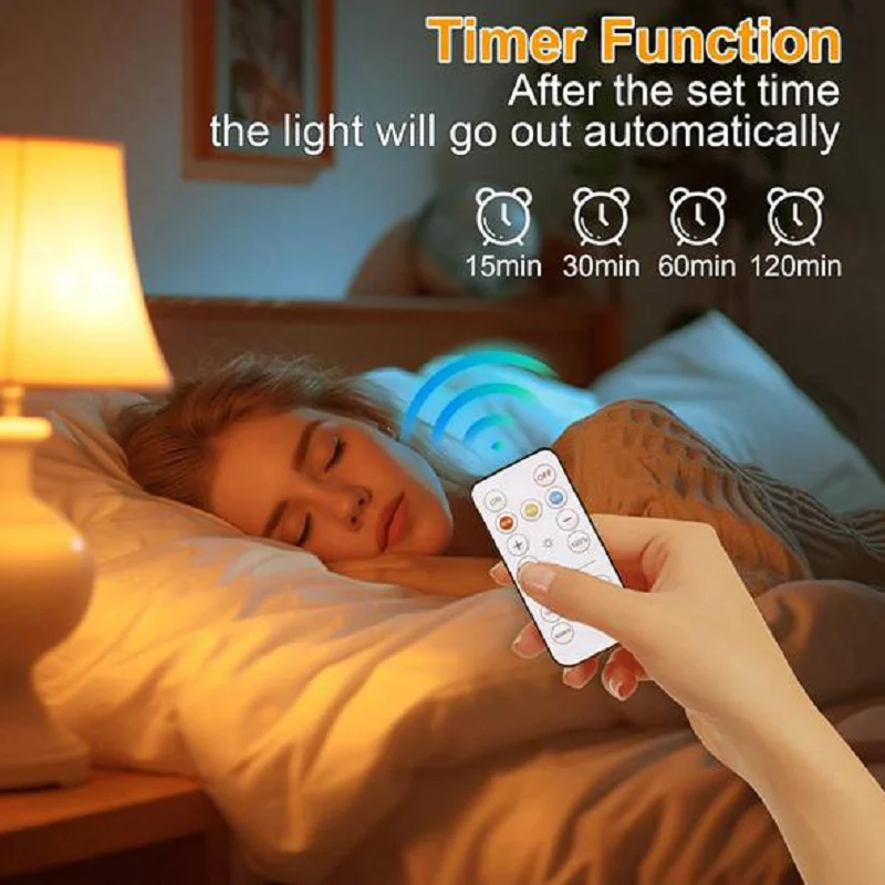 HIHI Rechargeable Battery Operated Light Bulbs, 300LM E26 Screw in Light Bulb for Lamps with Remote Control Dimmable&Timer