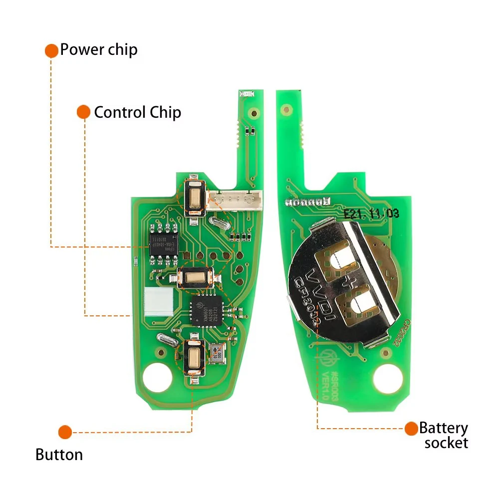 5PCS XHORSE XKA600EN VVDI2 Type Universal Remote Key 3 Buttons