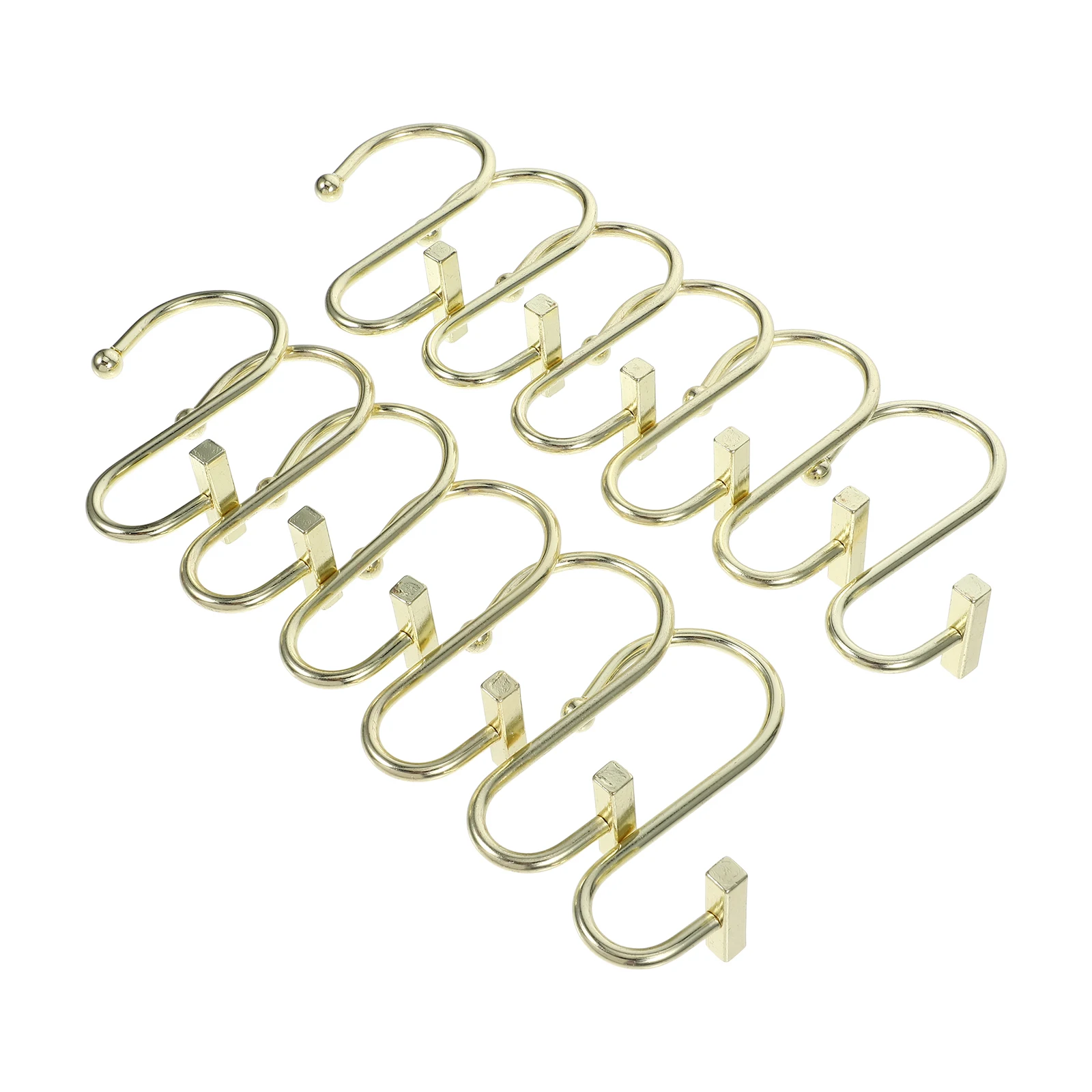

Ipetboom 12pcs Golden Metal Shower Curtain Hooks S Shape Sliding for Bathroom Shower Rods
