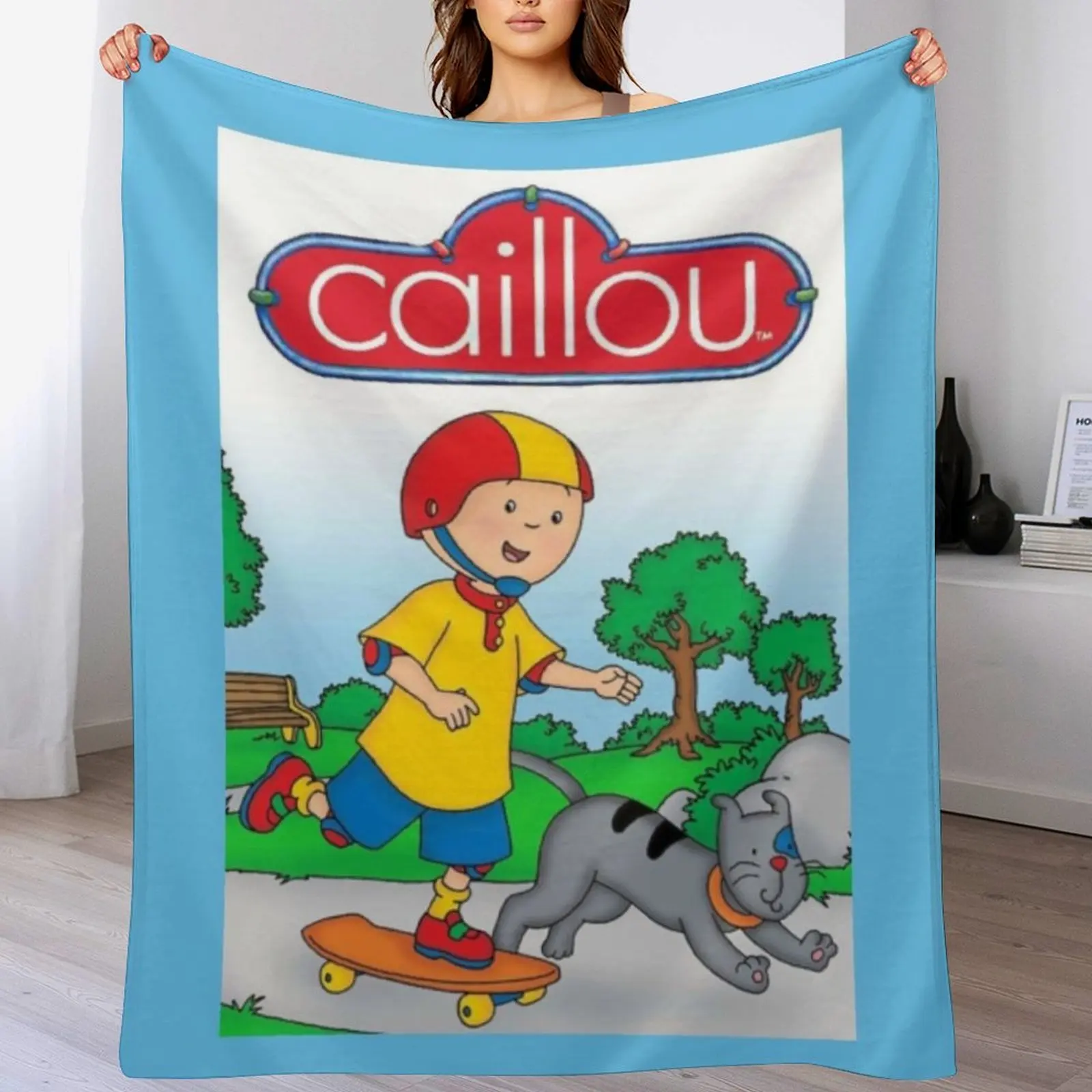 Caillou Throw Blanket Kid'S Soft Plaid Blankets