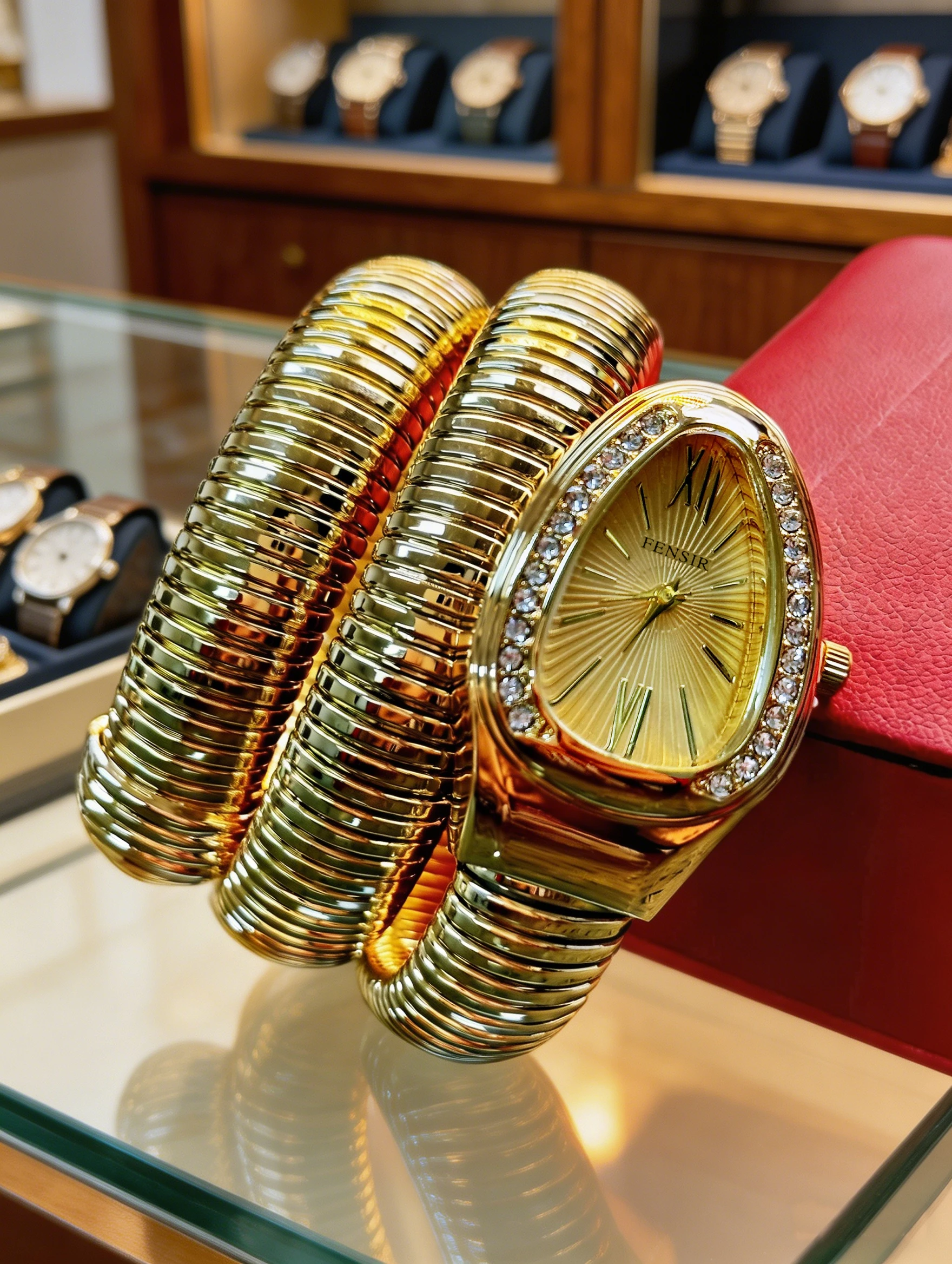 New High-End Luxury Fashion Women's Watches, Snake-Shaped W…