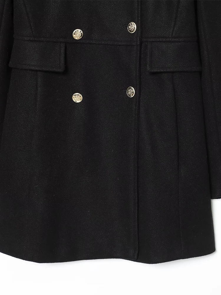 النمط الأوروبي والأمريكي 2025 الخريف الوافدين الجدد أزياء المرأة متعددة الاستخدامات المخلوطة مزدوجة الصدر معطف قصير سترة