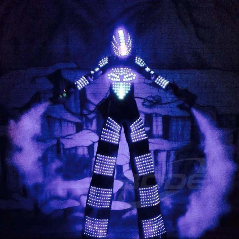 

Factory Price LED Luminous Performance Wear Robot Cosplay Costume & Ballroom Show Luminescent Clothes