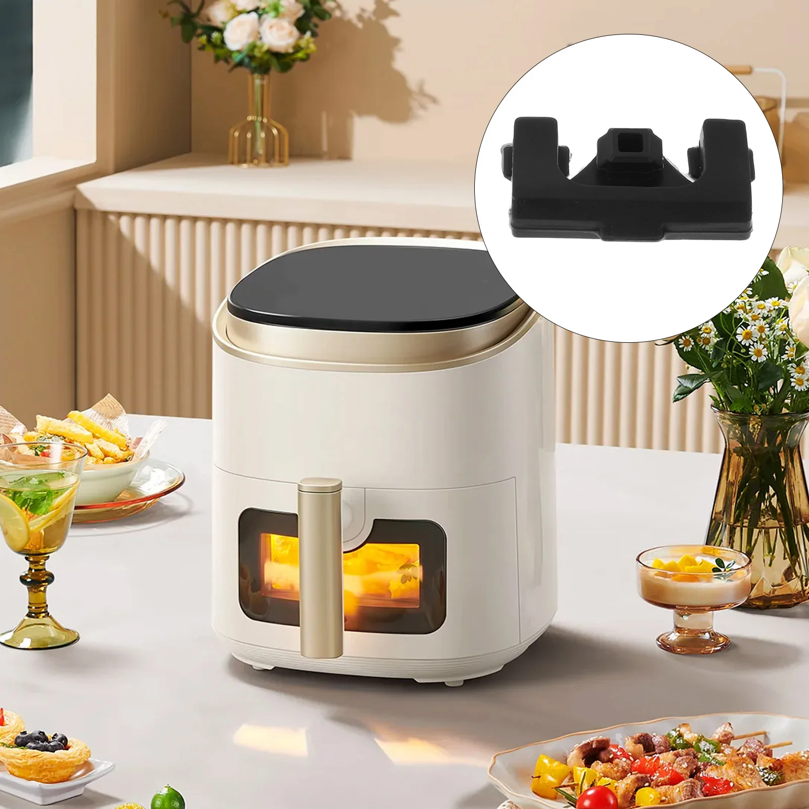 

8 Pcs Air Fryer Accessories Replacement Bumpers Feet Silicone Steamed Slices Compatible Plastic Tabs Tray