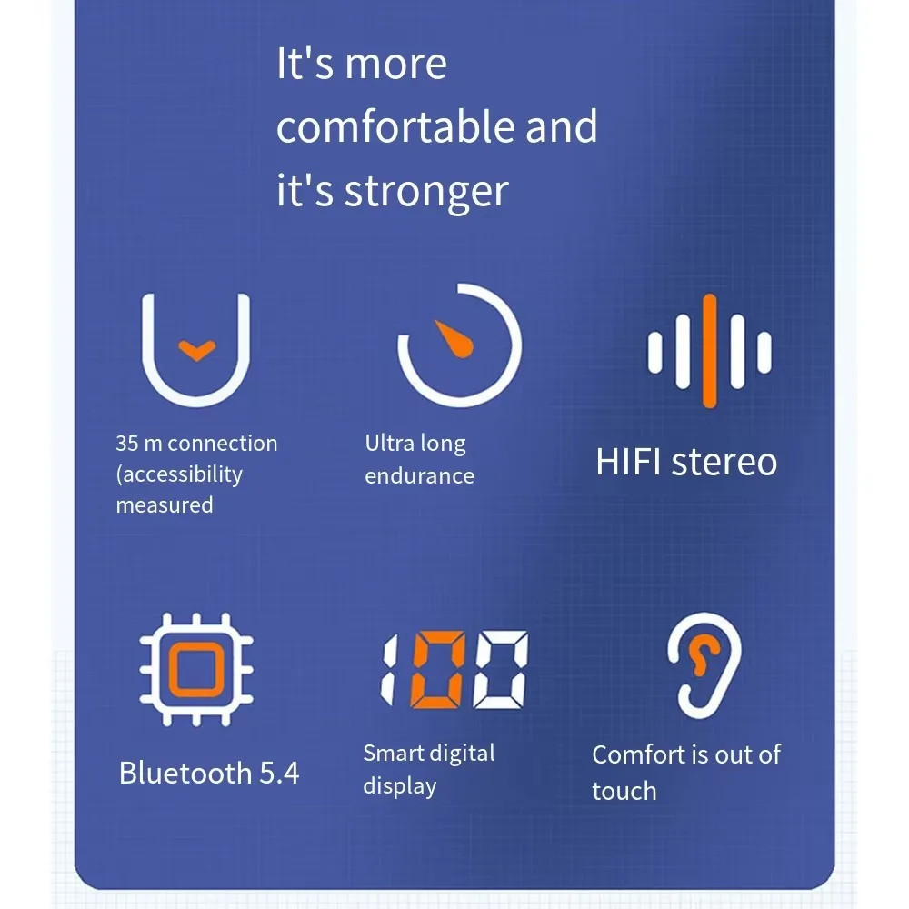 180° Rotatable Bluetooth 5.4 Wireless Headphones With Microphone Digital Display Noise Canceling Headset Waterproof