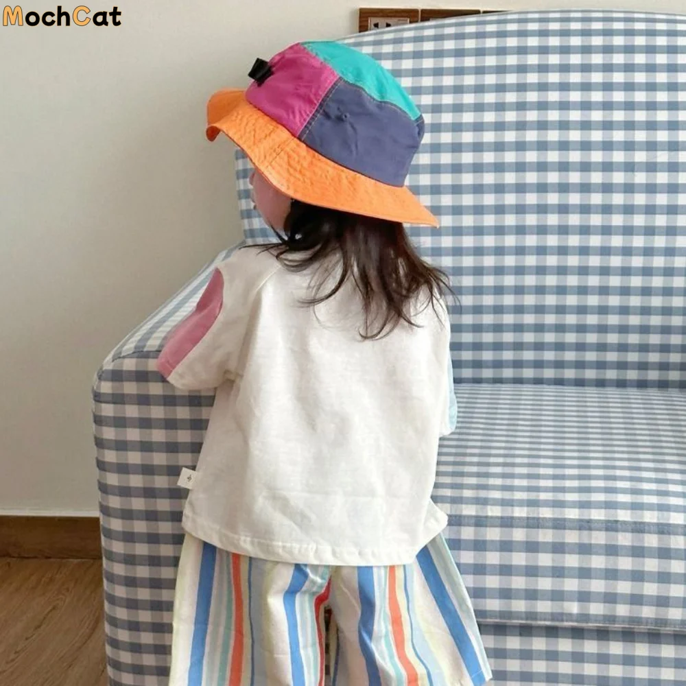 

New Baby Children Bucket Cap Quick-dry Summer Sunscreen Hat Outdoor Waterproof Fisherman Caps Kids