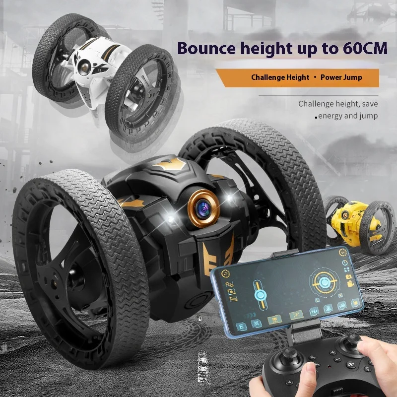

Remote Control Car Bounce Wireless Lan Led Light High-Speed Bounce Off-Road Flexible Stunt With Camera Charging Stunt Dump Car C