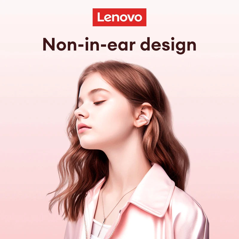 NOWY Lenovo LP38 OWS Bezprzewodowe słuchawki Bluetooth 5.4 Klips do ucha Inteligentne słuchawki douszne z redukcją szumów Muzyka gry Zestawy słuchawkowe z podwójnym trybem