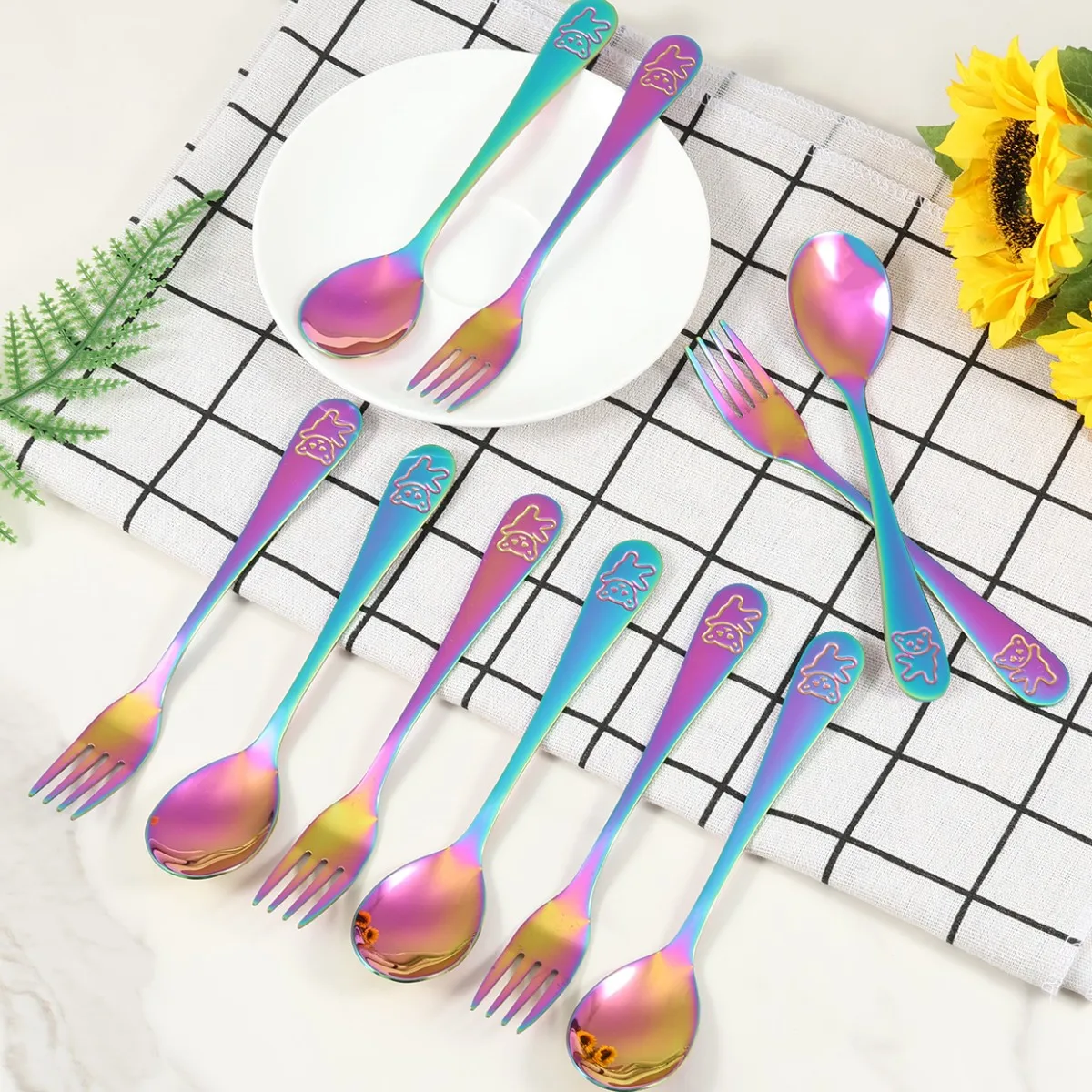 

10/20 шт., детские столовые приборы из нержавеющей стали