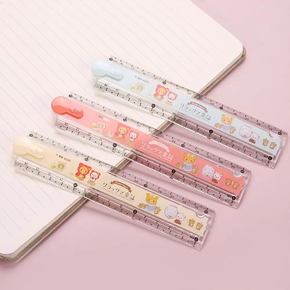 1pc Kawaii Bear Plastic Folding Straight Ruler Cute Stationery Measuring Tool School Office Supplies