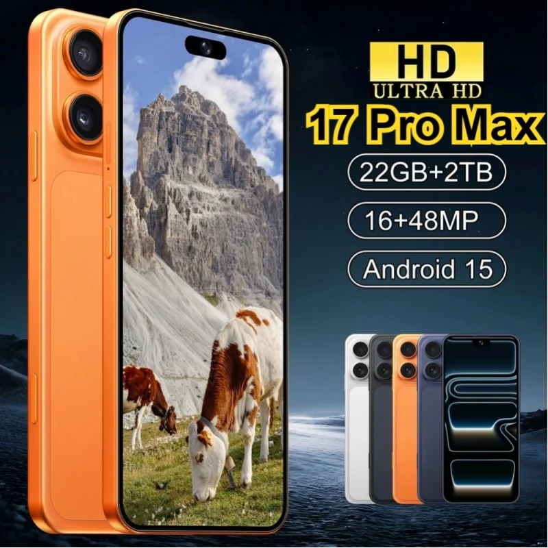 iFone 17 Pro Maxi Mobiltelefone Smartphone Android Smartphone 5G Handy 7,3" Original 22GB+2TB Gesichtserkennung Dual-SIM 7800mAh Generalüberholt