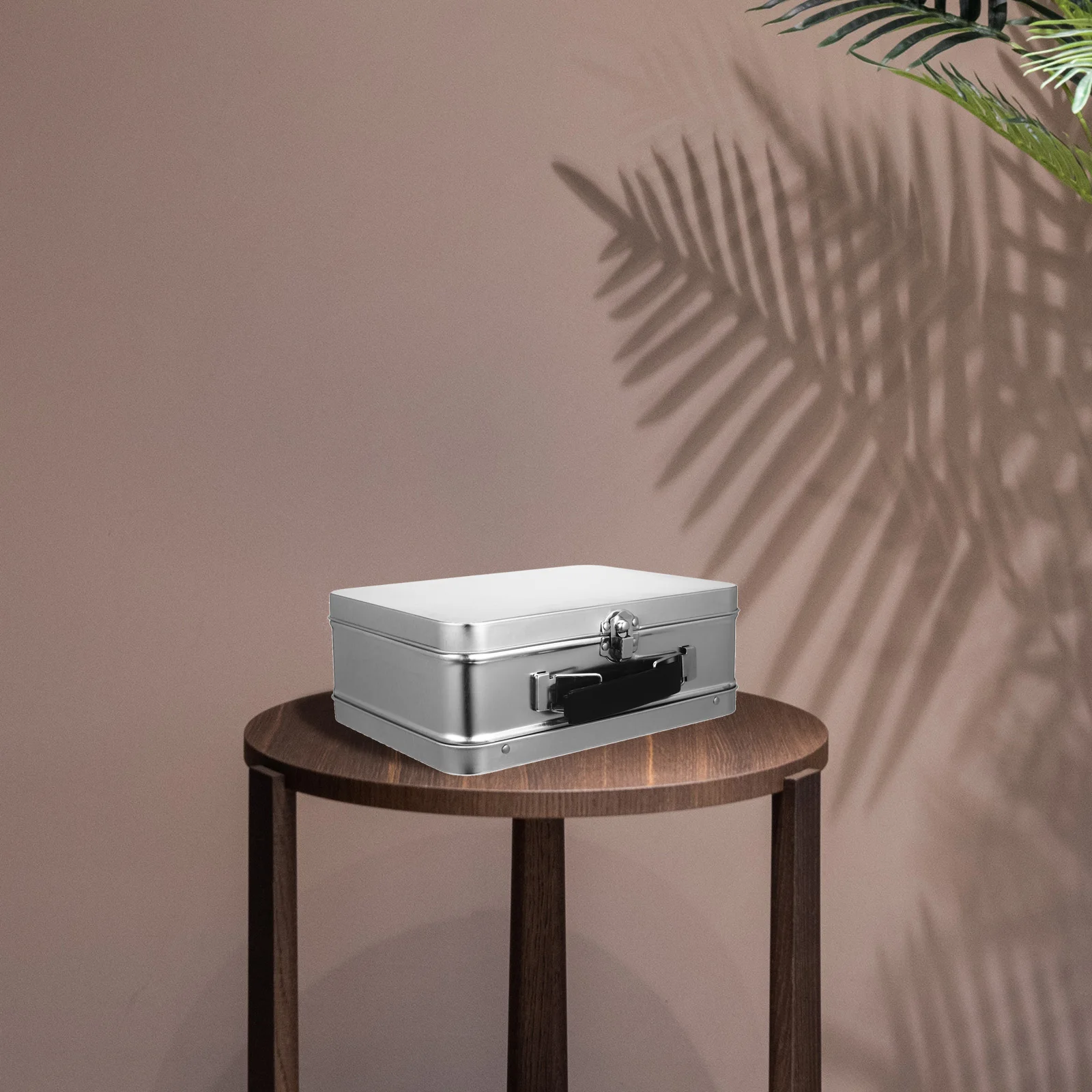 

1pc Large Capacity Tinplate Storage Box Rectangular Metal Desktop Organizer Jewelry Keepsakes Gift Box Travel Office Party Use