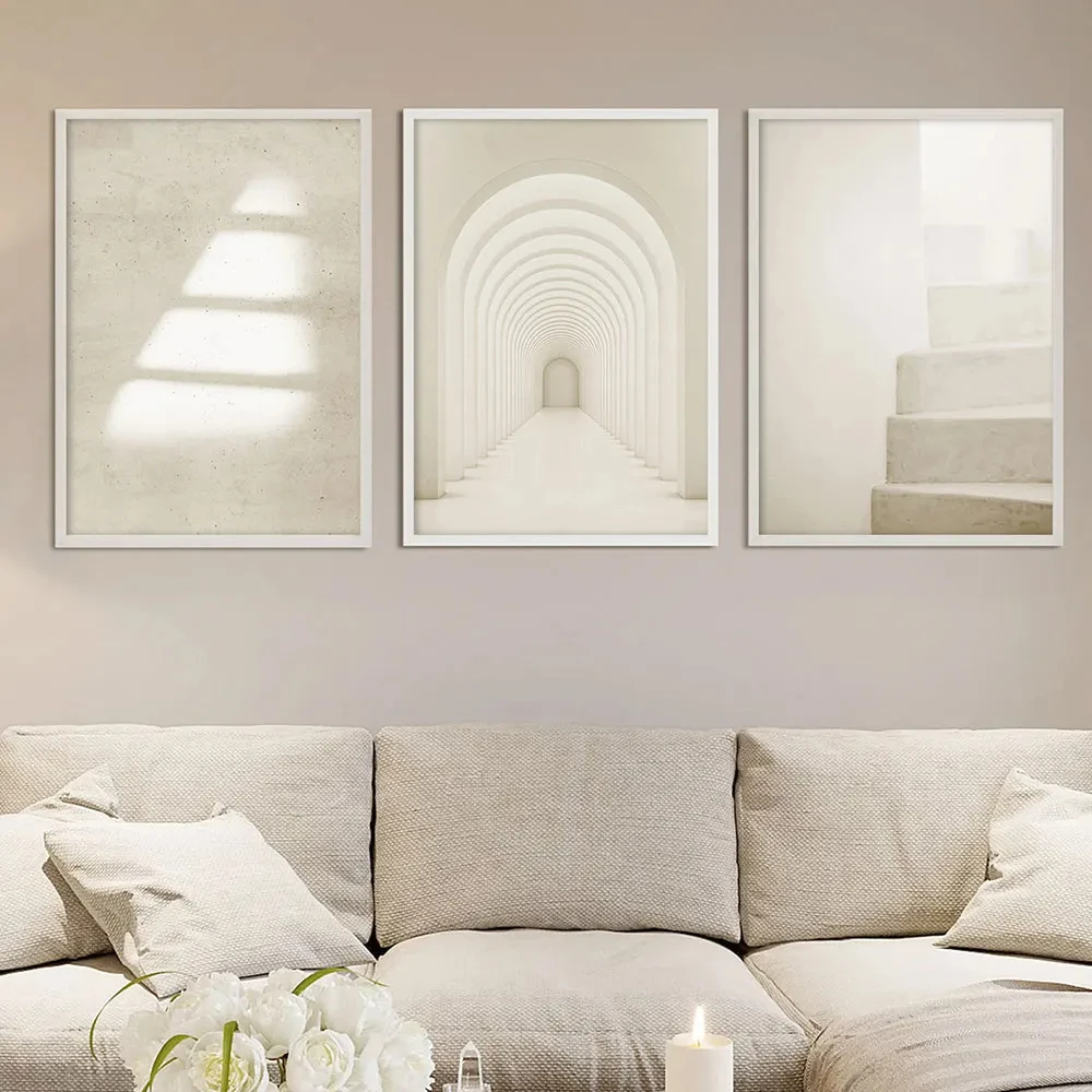 Modern Bohemian Print Set of 3 Poster Architecture Picture Wall Decor Art Canvas Print Painting Dormitory Studio Home Gallery