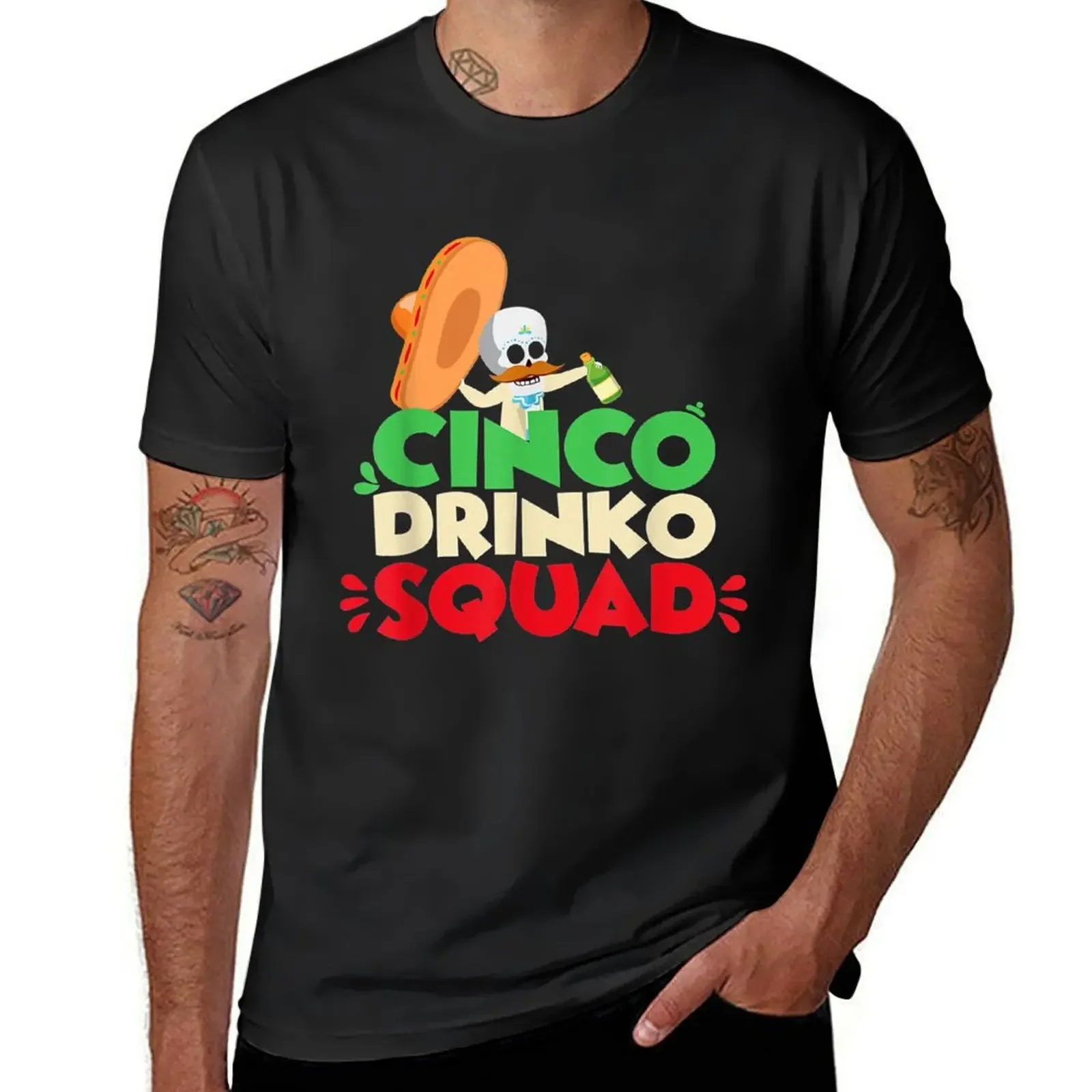 Cinco Drinko Squad Drinking Cinco De Mayo Party T-Shirt plus size tops street wear blanks black t-shirts for men