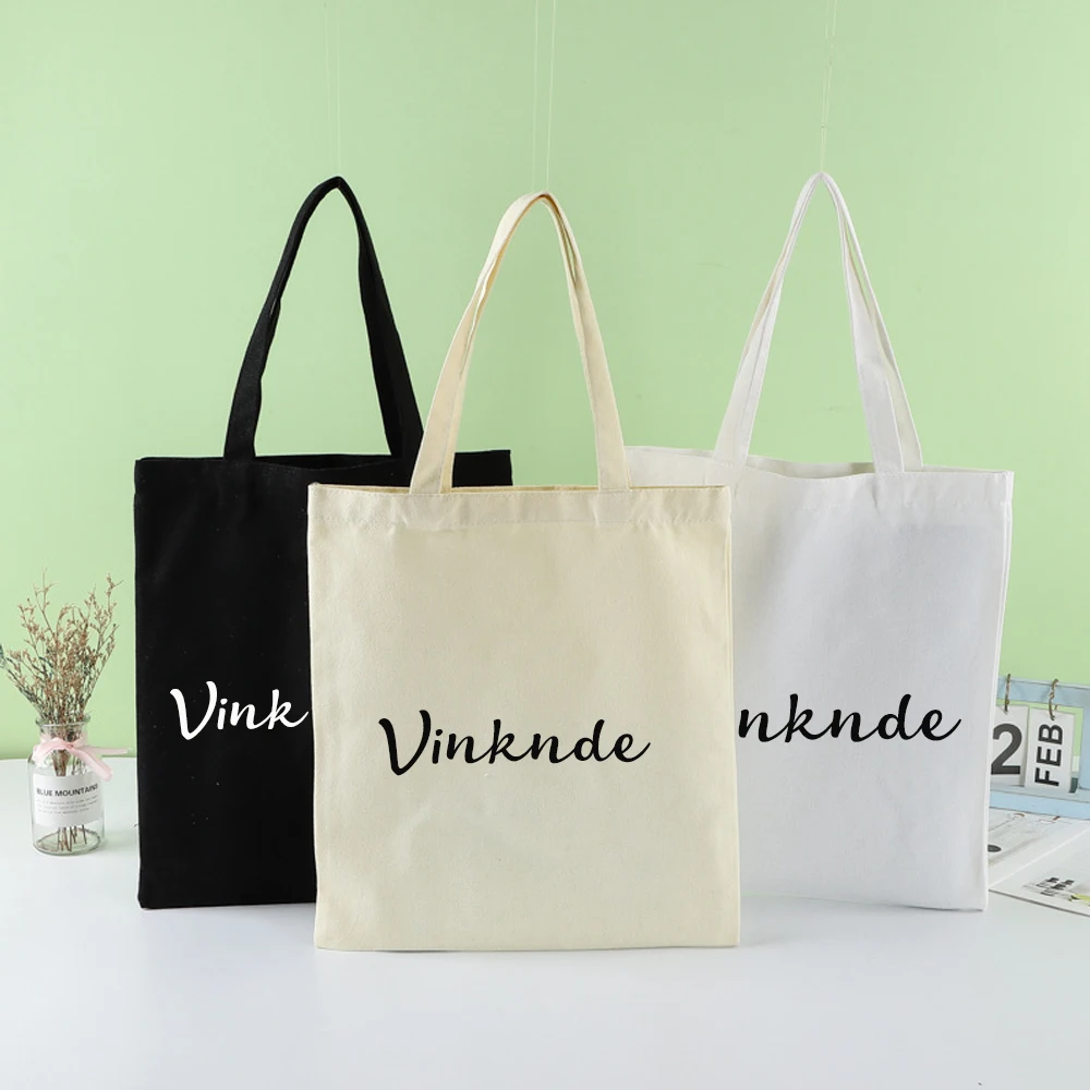 

‌Custom Logo Bulk Heavy Duty Canvas Tote Bags Reusable Natural Grocery DIY Crafts Student Training Advertising Cotton Fabric Bag