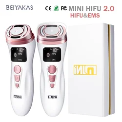 New Mini HIFU Ultrasonic Machine EMS Micro Current Facial Beauty Instrument Firming Skin Care Anti-wrinkle Tool