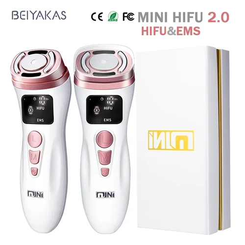 Nueva mini máquina ultrasónica HIFU EMS micro instrumento de belleza facial actual reafirmante cuidado de la piel herramienta antiarrugas