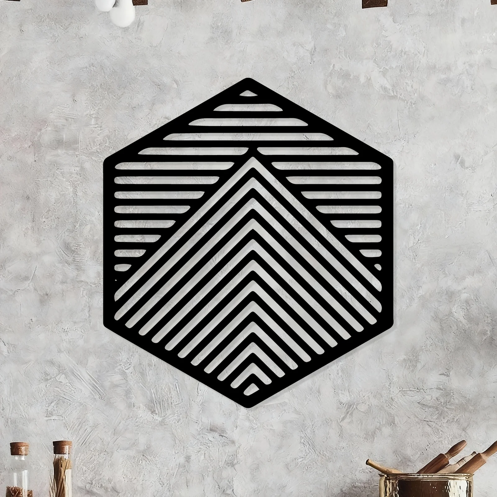 CIFbuy Metal Wall Art Modern Geometric Arrow Iron Decor Waterproof Rustproof Sign for Indoor Outdoor Living Room Garden