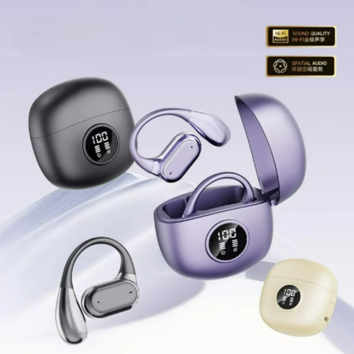 

SONY 698623 Bluetooth 5.4 Ear Hook Headphones TWS Wireless Earphones HiFi Stereo Waterproof Headsets LED Display Touch Earbuds