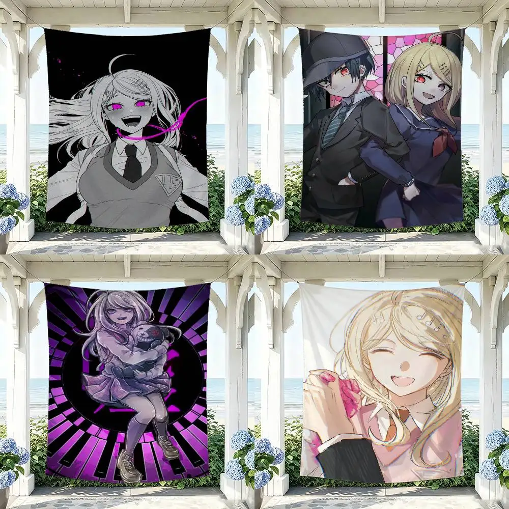 Anime Kaede Akamatsu D-Danganronpa Flag Digital Printing Banner for Garage Wall Out Door Decoration Tapestry