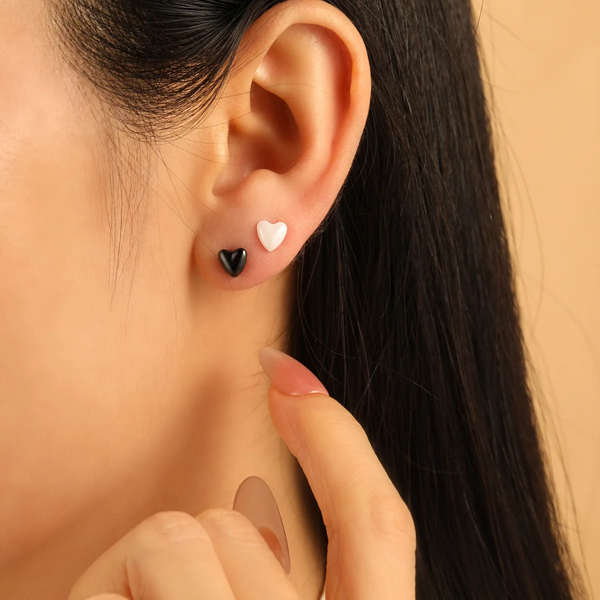 Heart Round Cross Shaped Bioceramic Eco-friendly Ceramics Anti-allergy Earrings Anti-clogging Minimalist Style Ins Ear Studs