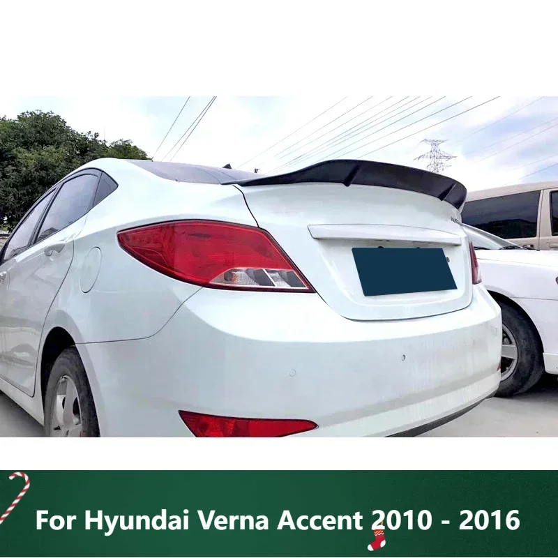 

New! Car Trunk Spoiler Carbon Fiber FRP Auto Rear Trunk Wing R For Hyundai Verna Accent 2010 - 2016 Style Refit Accessories Spoi