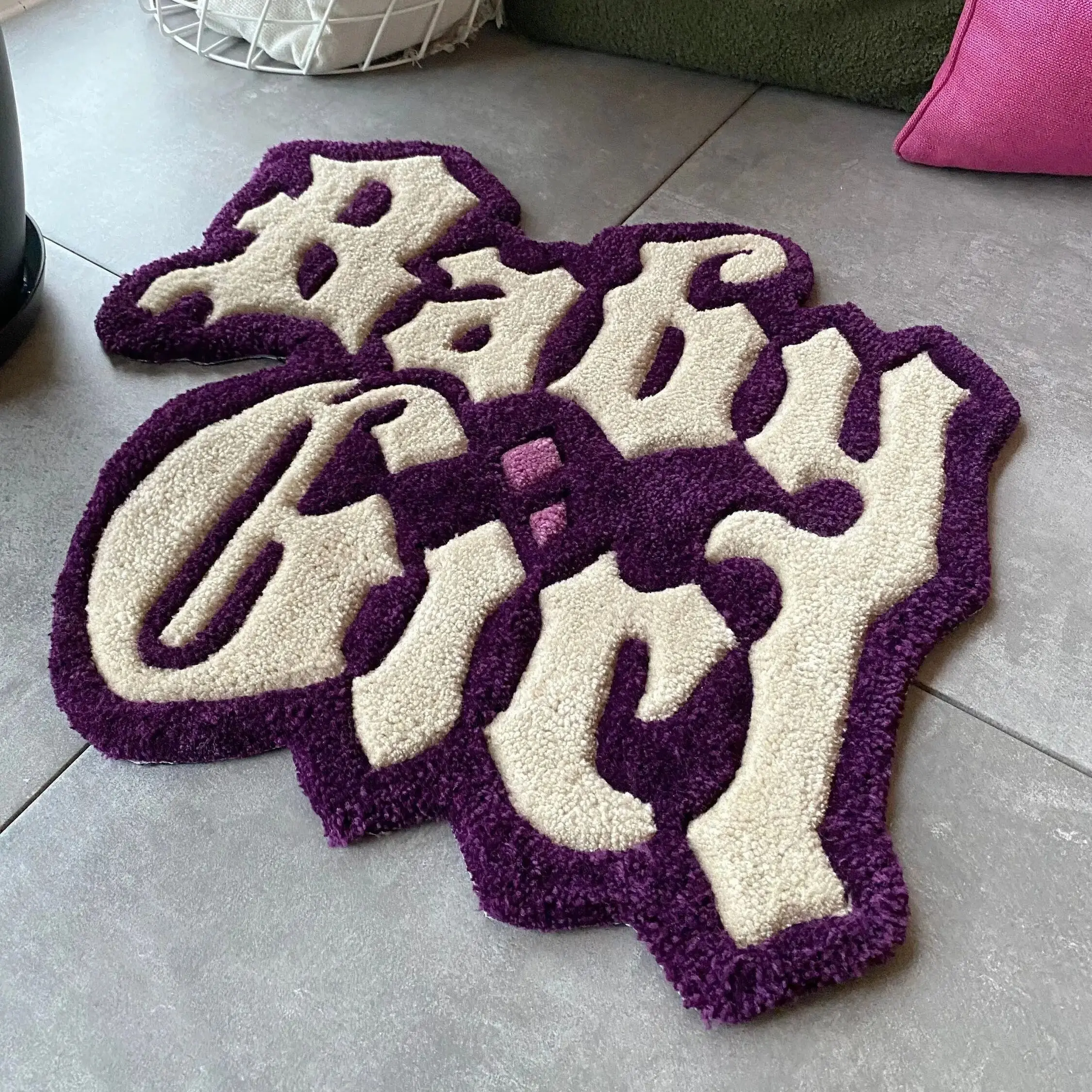 

Purple Girl Text Carpet Soft and Washable Flannel Bathroom Rug Bath Mat Bathroom Living Room Home Decoration Gift for Girl