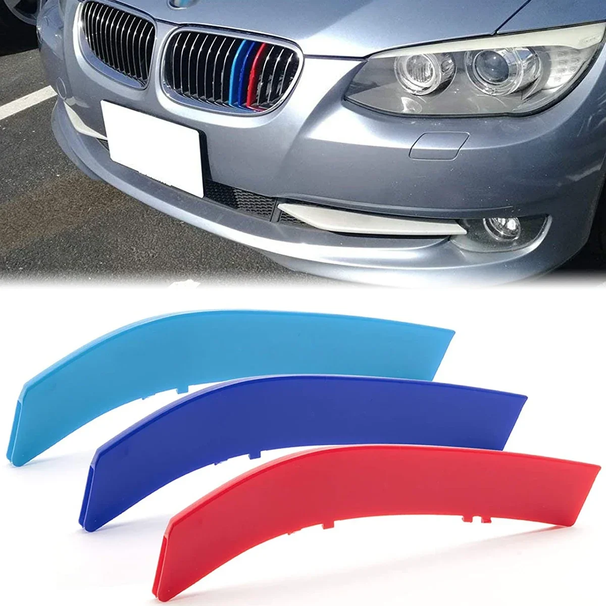 

///M-Color Front Center Insert ABS Cover Grille Kidney Grill Trims for BMW E92 E93 3-Series LCI 2010-2013 13 Beams Car Styling