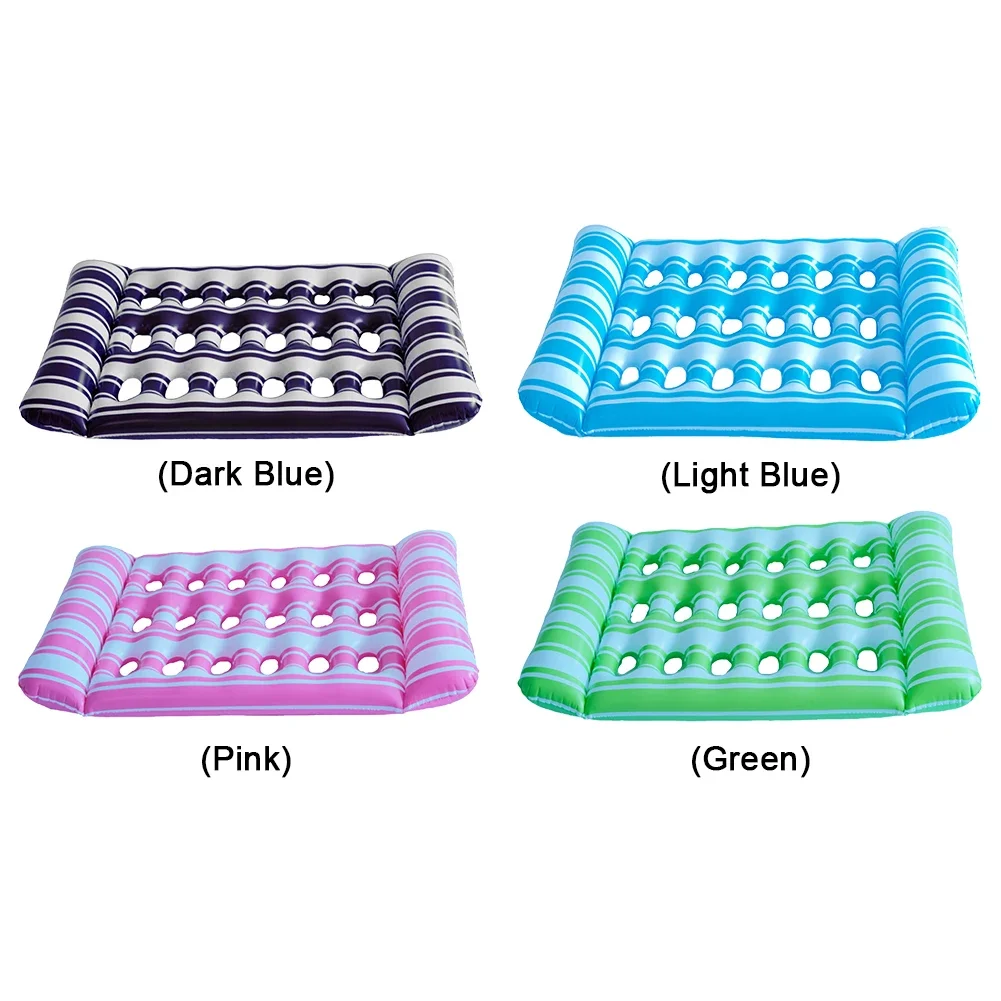 Inflatable Floating Bed Portable Floating Lounger Air Mattress Foldable Swimming Pool Air Mattress for Swimming Pool Party